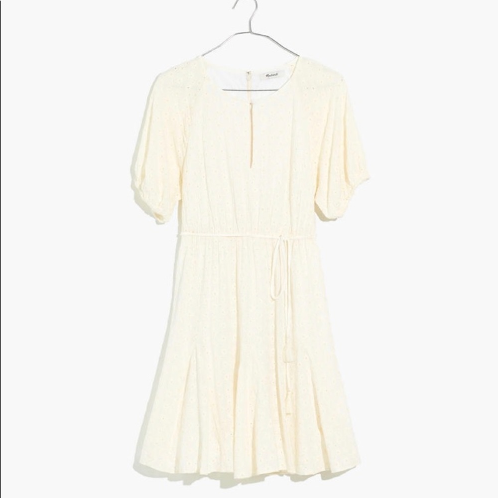 Madewell Eyelet Tassel-Tie Mini Dress (Lighthouse)